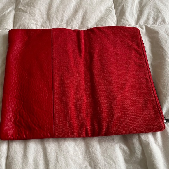 Armani Exchange Red Leather Clutch - Picture 3 of 4